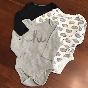 Cloud Island Gray, Black, and White Bodysuit Set
